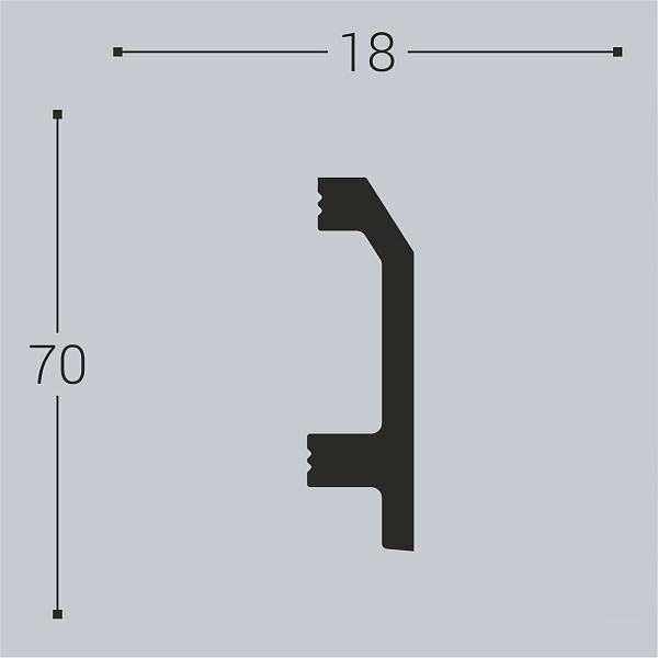 Плинтус напольный XPS П 11 (70*18) (24)